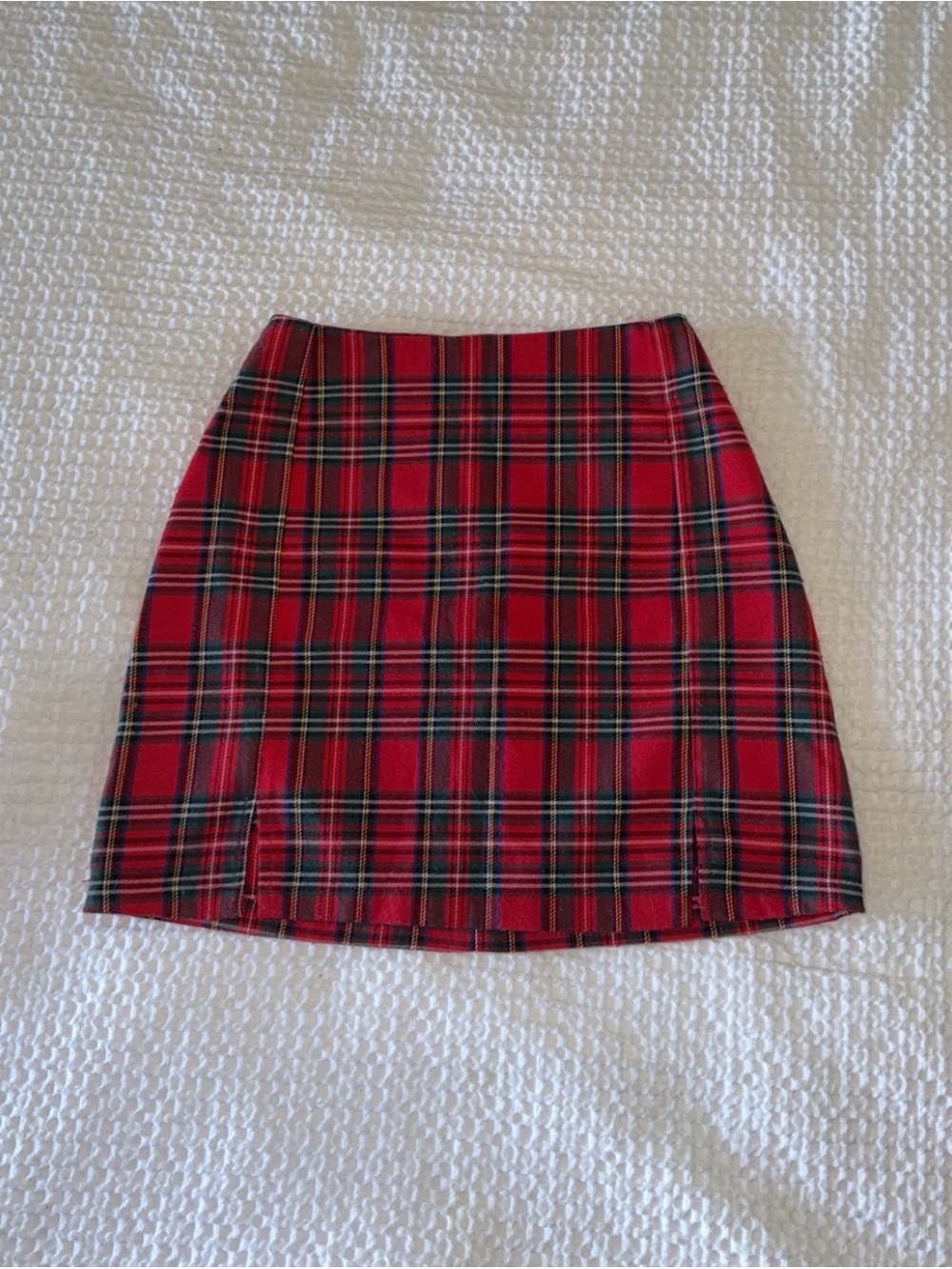 Brandy Melville Red Plaid Mini Skirt
